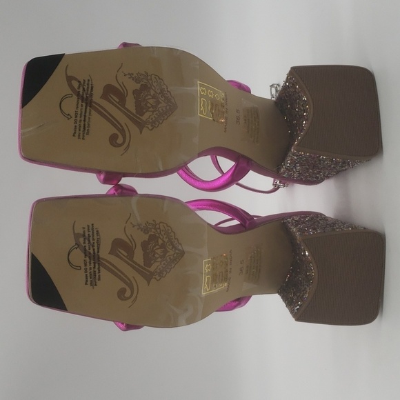 1198- Free People Parker Chain Heel Magenta Metallic Size 7.5 NWT - Picture 7 of 12